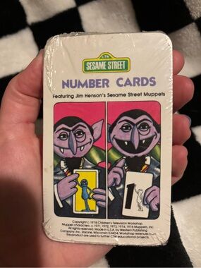 🔴 Sesame Street 1978 vintage number Counting flash cards